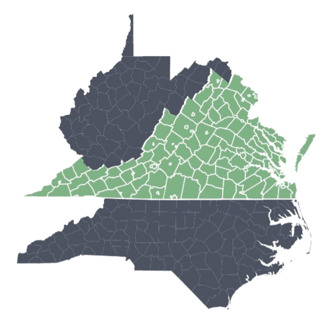 Map of Virginia - Virginia Workers Compensation Law Firm